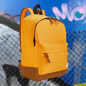 NWT Sun + Stone, mustard colorblocked backpack $80 retail!